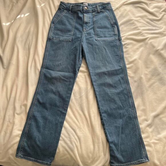 Vintage Lee Workwear straight leg high rise mid wash Carpenter Jeans size 10 - Picture 3 of 8